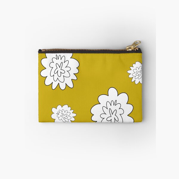 Item preview, Flower abstract simple lines cute yellow pattern designed and sold by Yana Mustafina | Boho Soulful Designs.