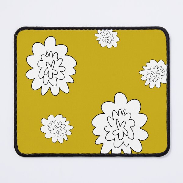Item preview, Flower abstract simple lines cute yellow pattern designed and sold by Yana Mustafina | Boho Soulful Designs.