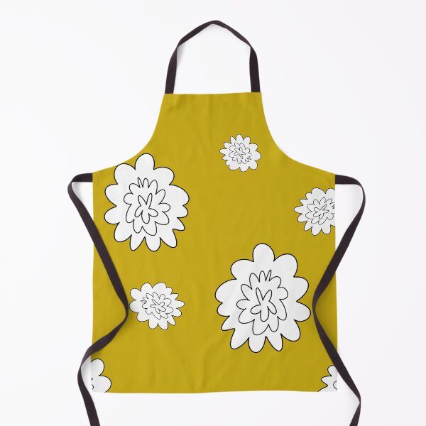 Item preview, Flower abstract simple lines cute yellow pattern designed and sold by Yana Mustafina | Boho Soulful Designs.
