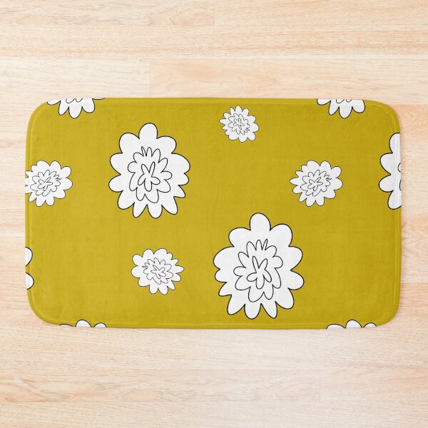 Item preview, Flower abstract simple lines cute yellow pattern designed and sold by Yana Mustafina | Boho Soulful Designs.