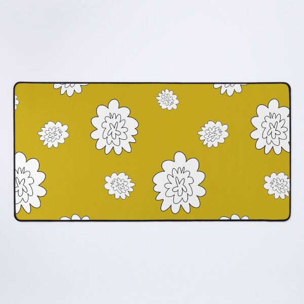 Item preview, Flower abstract simple lines cute yellow pattern designed and sold by Yana Mustafina | Boho Soulful Designs.