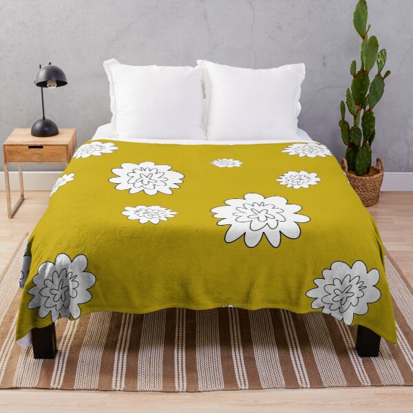 Item preview, Flower abstract simple lines cute yellow pattern designed and sold by Yana Mustafina | Boho Soulful Designs.