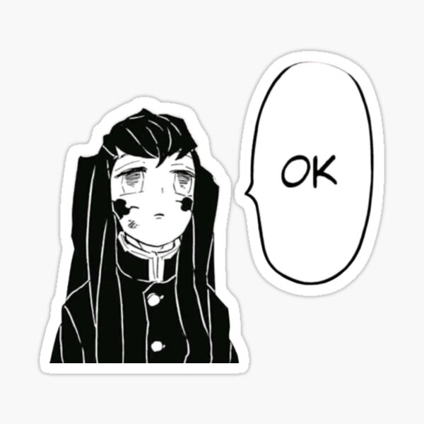 Demon Slayer Tanjiro Black & White Sticker - Anime PNG Stickers