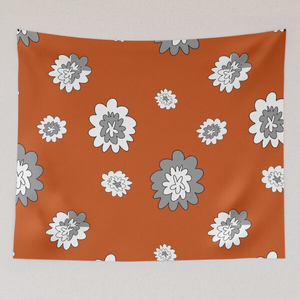 Item preview, Flower abstract simple lines red seamless pattern designed and sold by Yana Mustafina | Boho Soulful Designs.