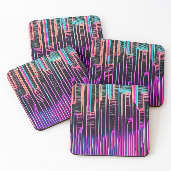 Item preview, Synthwave Neon: 80's style line pattern designed and sold by Minpadesign.
