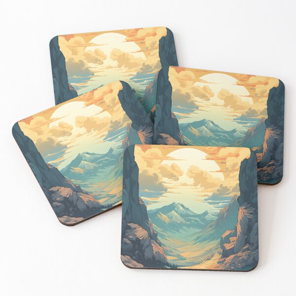 Item preview, landscape with mountain background at sunset designed and sold by R&B Art and design.