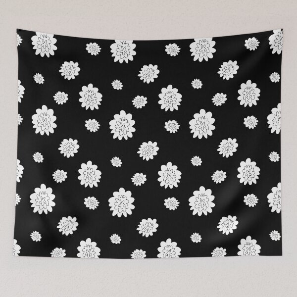 Item preview, Flower abstract simple line black seamless pattern designed and sold by Yana Mustafina | Boho Soulful Designs.