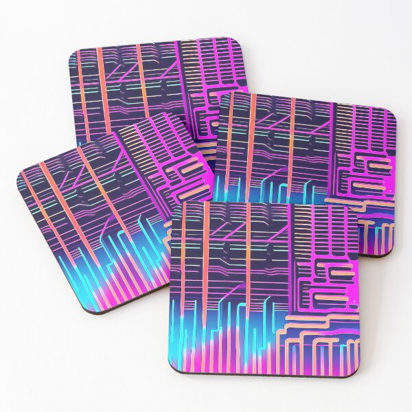 Item preview, Vibrant Synthwave: Neon line pattern with fascinating gradient designed and sold by Minpadesign.