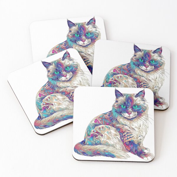 Item preview, Meowtopia's Surreal Ragdoll Cat Art Print for Feline Lovers designed and sold by DooodleGod.