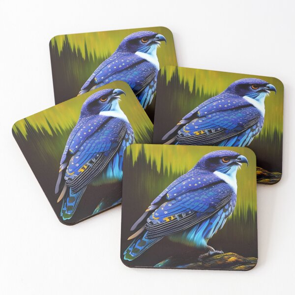 Item preview, Blue Owl against Green Background, Ai Generated Art  designed and sold by ACC .