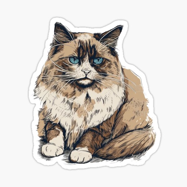 Item preview, Ragdoll Cat Breed Art: Charming Whimsy and Lifelike Traits for Feline designed and sold by DooodleGod.