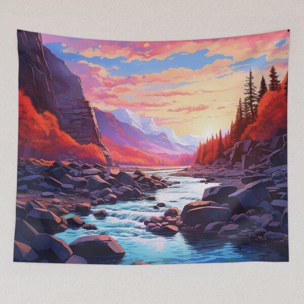 Item preview, A large river flowing through a rocky valley designed and sold by isBotStore.