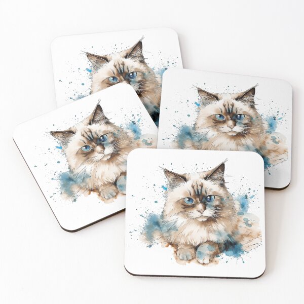 Item preview, Whimsi-Cat: Ragdoll Watercolor Art for Feline Lovers - Adorable Breed-Specific Painting Design designed and sold by DooodleGod.