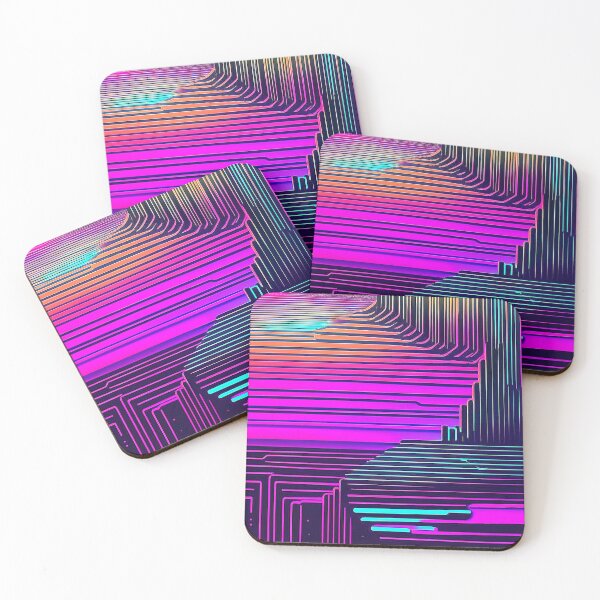 Item preview, Surreal Techno City: Synthwave Style Vertical Neon Line Pattern designed and sold by Minpadesign.