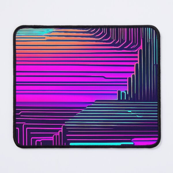 Item preview, Surreal Techno City: Synthwave Style Vertical Neon Line Pattern designed and sold by Minpadesign.