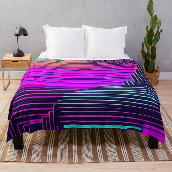 Item preview, Surreal Techno City: Synthwave Style Vertical Neon Line Pattern designed and sold by Minpadesign.