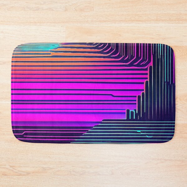 Item preview, Surreal Techno City: Synthwave Style Vertical Neon Line Pattern designed and sold by Minpadesign.