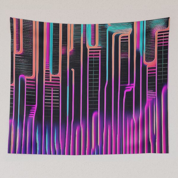 Item preview, Synthwave Neon: 80's style line pattern designed and sold by Minpadesign.