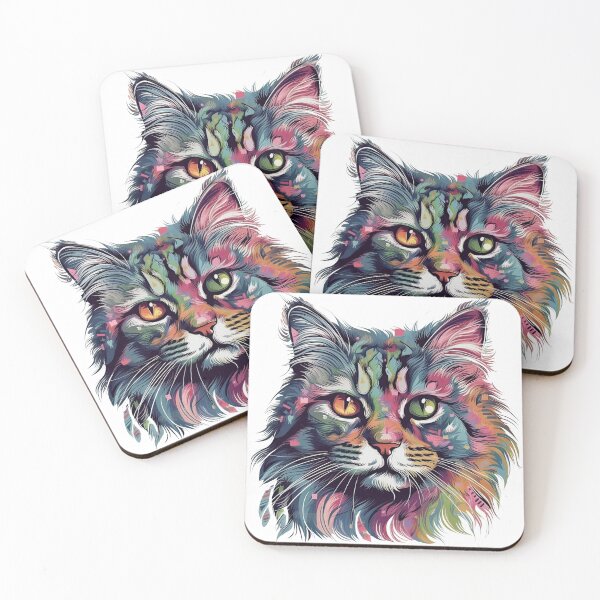 Item preview, Norwegian Forest Cat Painting - Imaginative Feline Art with Painterly Strokes". designed and sold by DooodleGod.