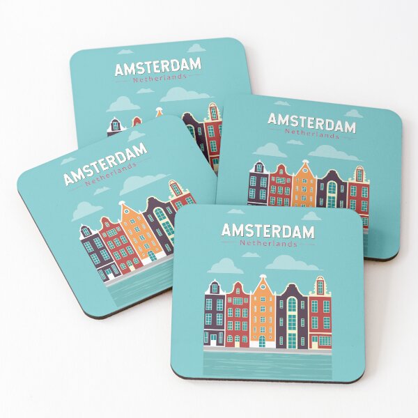 Item preview, Amsterdam Netherlands Travel Art Vintage designed and sold by KrisSidDesigns.
