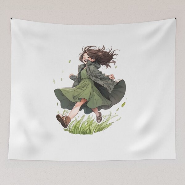 Item preview, Joyful Meadow Escape - Running Through Nature Sticker designed and sold by PaintbrushPlace.