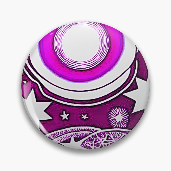 Item preview, Pink and white starry night scene linograph folk art designed and sold by Earth Nature Creations.