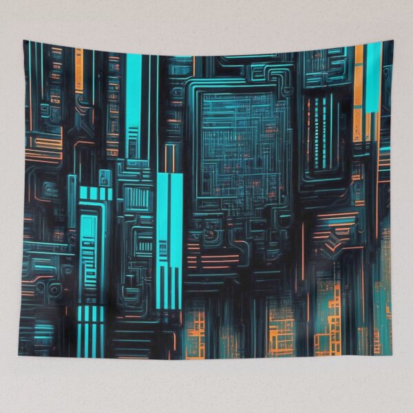 Item preview, Cyberpunk circuit board: Surreal technological pattern designed and sold by Minpadesign.