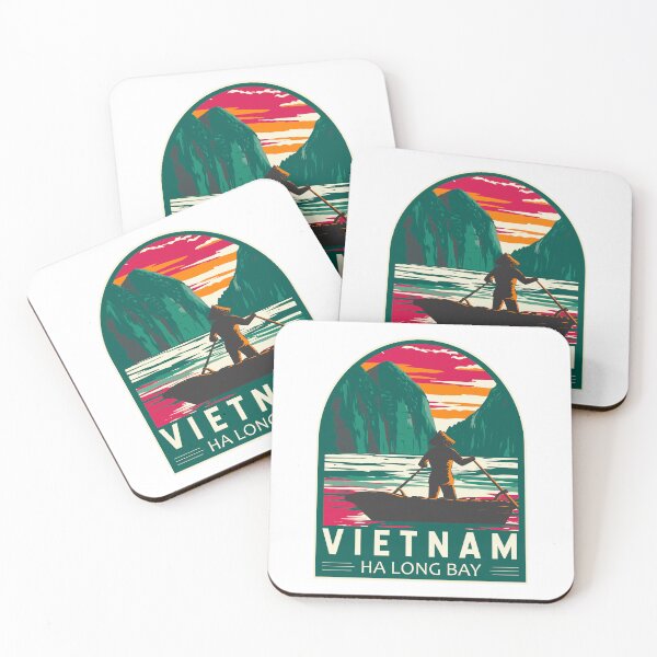 Item preview, Ha Long Bay Vietnam Boat Vendor Travel Art Emblem designed and sold by KrisSidDesigns.