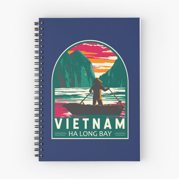 Item preview, Ha Long Bay Vietnam Boat Vendor Travel Art Emblem designed and sold by KrisSidDesigns.