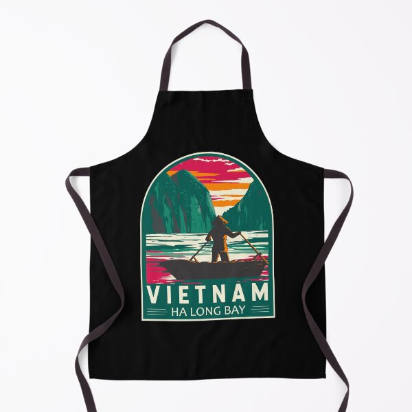 Item preview, Ha Long Bay Vietnam Boat Vendor Travel Art Emblem designed and sold by KrisSidDesigns.