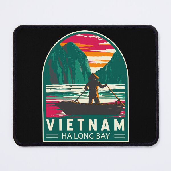 Item preview, Ha Long Bay Vietnam Boat Vendor Travel Art Emblem designed and sold by KrisSidDesigns.