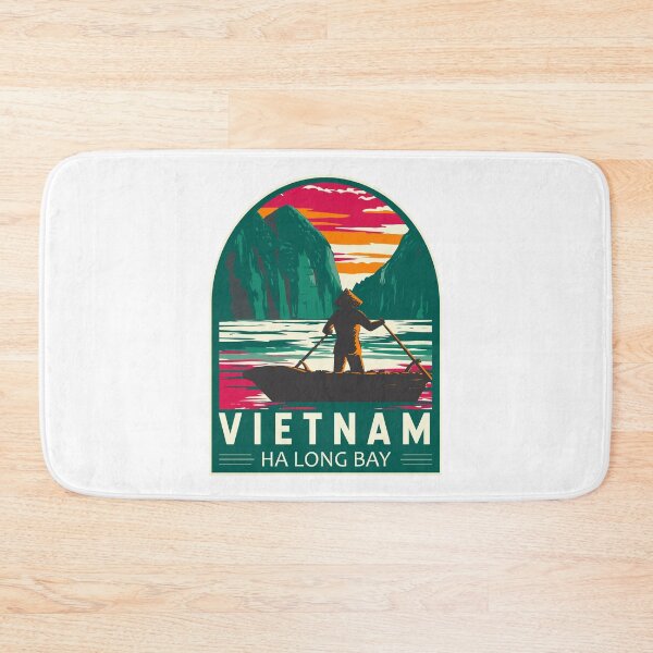Item preview, Ha Long Bay Vietnam Boat Vendor Travel Art Emblem designed and sold by KrisSidDesigns.