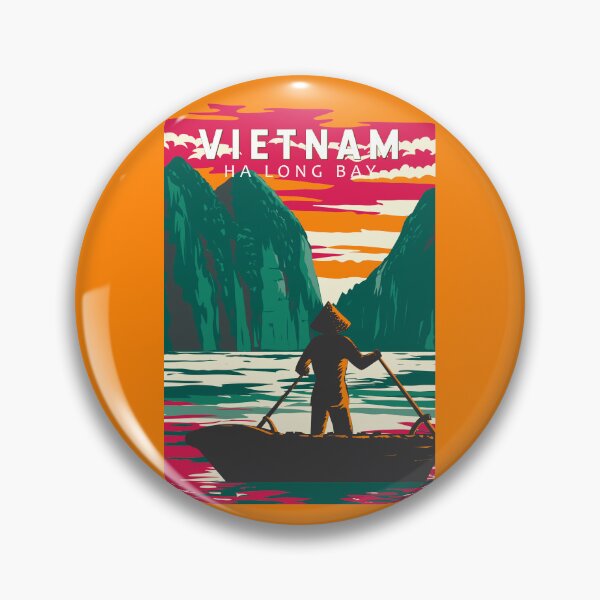 Item preview, Ha Long Bay Vietnam Boat Vendor Travel Art Vintage designed and sold by KrisSidDesigns.