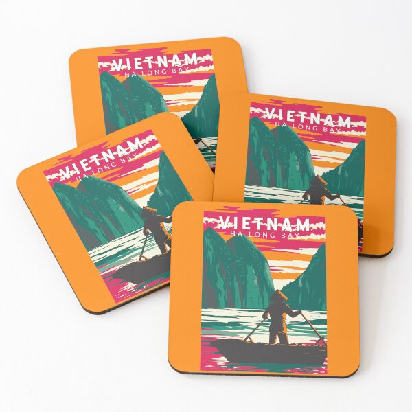 Item preview, Ha Long Bay Vietnam Boat Vendor Travel Art Vintage designed and sold by KrisSidDesigns.