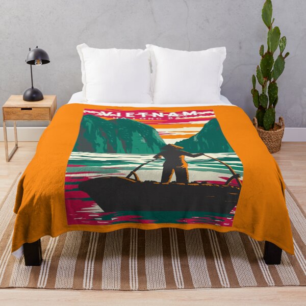 Item preview, Ha Long Bay Vietnam Boat Vendor Travel Art Vintage designed and sold by KrisSidDesigns.