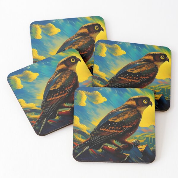 Item preview, Owl against colourful Landscape, impasto, Ai Generated Art  designed and sold by ACC .