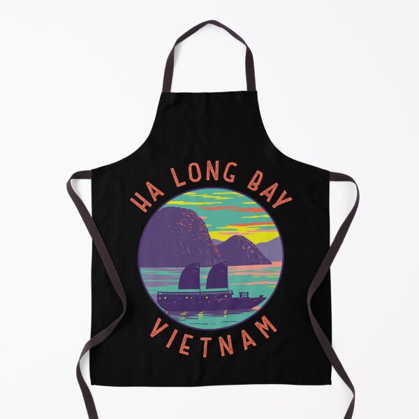Item preview, Ha Long Bay Vietnam Junk Boat Retro Distressed Circle designed and sold by KrisSidDesigns.