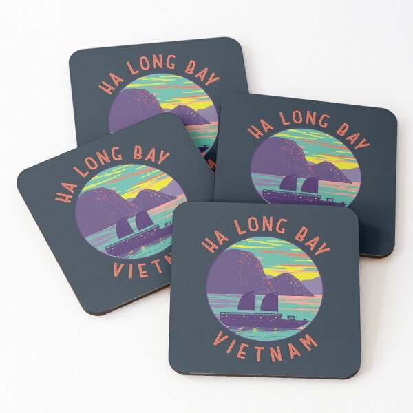 Item preview, Ha Long Bay Vietnam Junk Boat Retro Distressed Circle designed and sold by KrisSidDesigns.