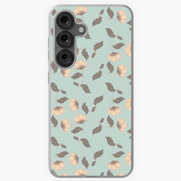 Circle of flowers turquoise Samsung Galaxy Soft Case