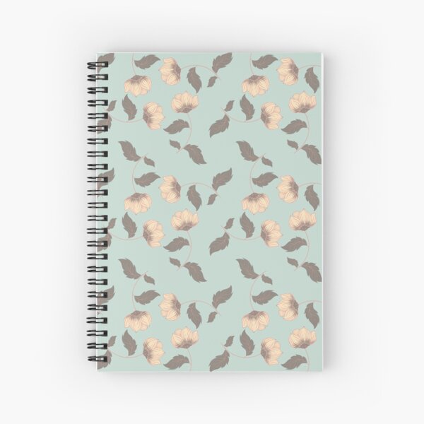 Circle of flowers turquoise Spiral Notebook