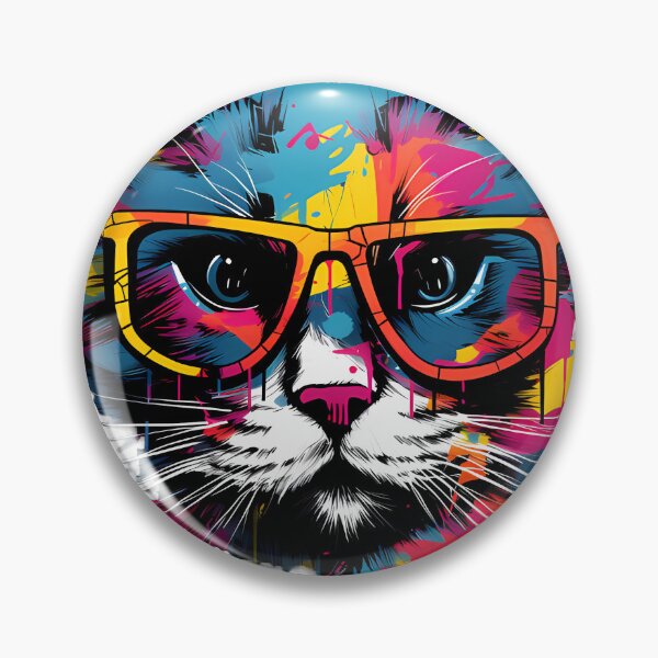 Item preview, Graffiti Cat Wearing Glasses designed and sold by tropicaltee.