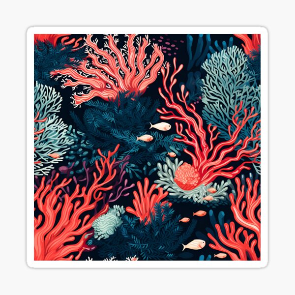 Seafloor Symphony: Intricate Coral Ensemble Sticker