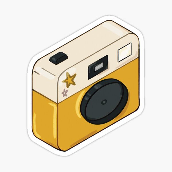 Yellow Polaroid Camera Stickers for Sale