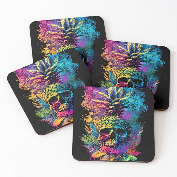 Item preview, Trippy Vapor Clouds Pineapple Skull Tropical designed and sold by MindWave THC.