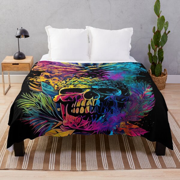 Item preview, Trippy Vapor Clouds Pineapple Skull Tropical designed and sold by MindWave THC.