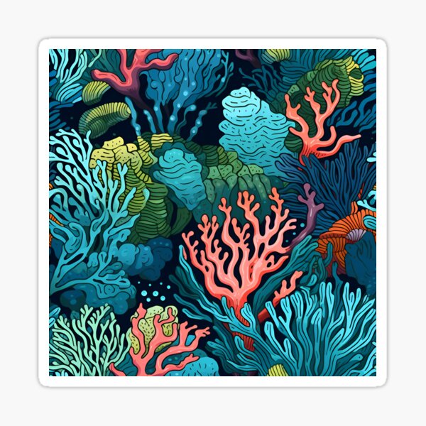 Oceanic Tapestry: Exquisite Underwater Weave Sticker