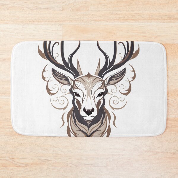 Item preview, Majestic Gothic Deer - Dark White and Beige Art Print designed and sold by aigcx.