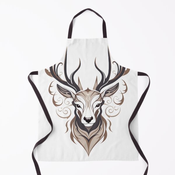 Item preview, Majestic Gothic Deer - Dark White and Beige Art Print designed and sold by aigcx.