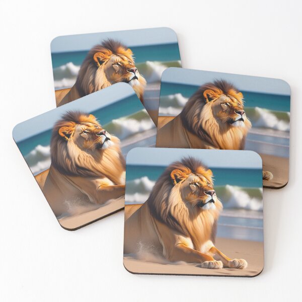 Item preview, The Lion is Sut Tanning at the beach designed and sold by Magical-bear.