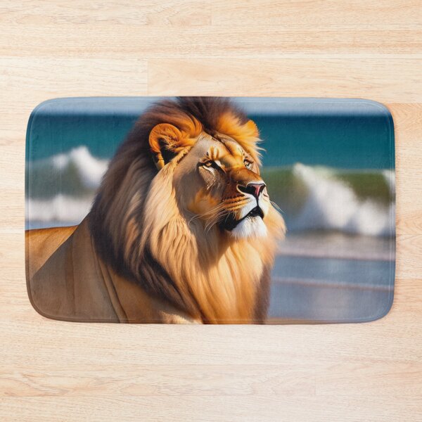 Item preview, The Lion is Sut Tanning at the beach designed and sold by Magical-bear.